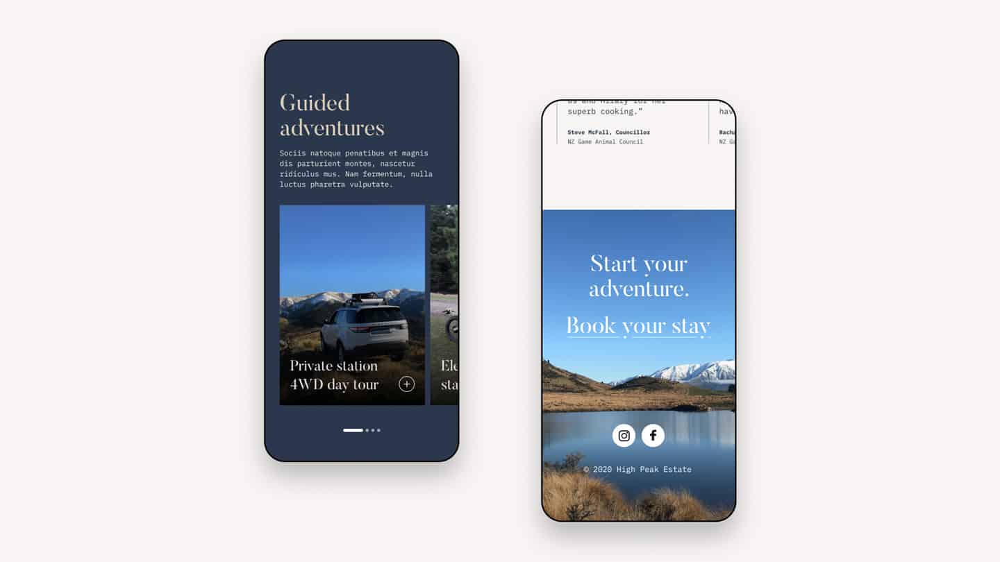 A mobile website version designed and developed specifically to cater for the differing ways users engage with a website on their phone